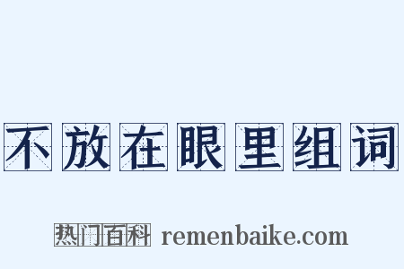 不放在眼里组词是什么意思的图片
